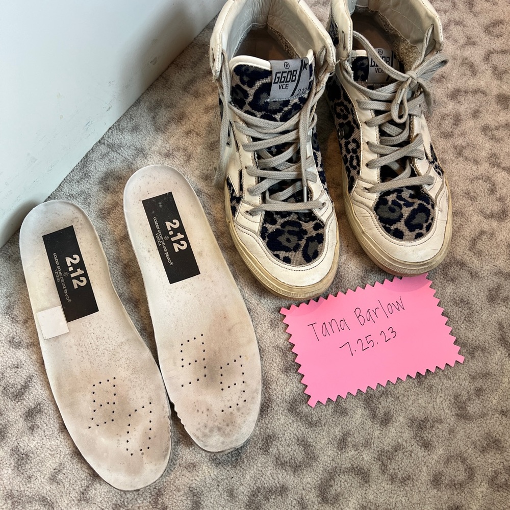 Golden Goose 2.12 Size 38 blue and grey leopard